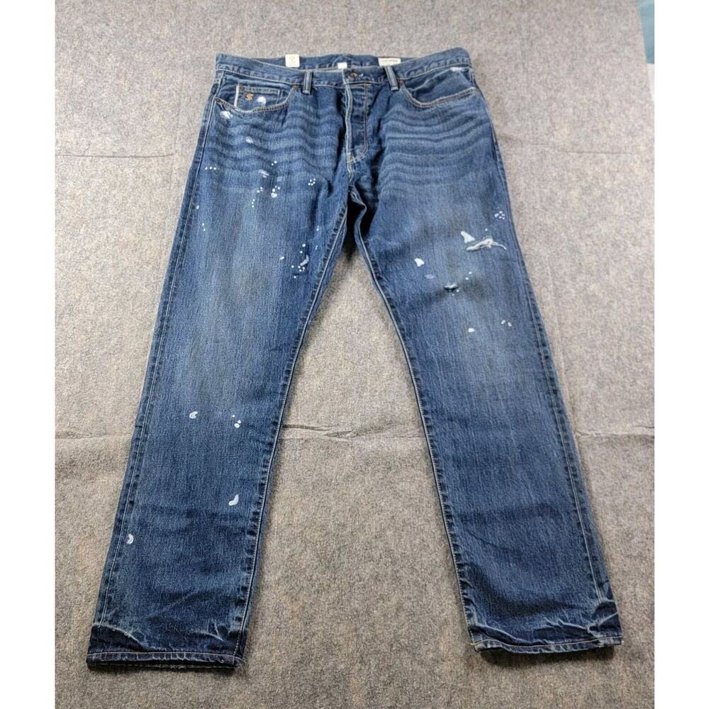 Todd Snyder Slim Fit Paint Destroyed Selvedge Denim Jean Indigo 38x32 NWT